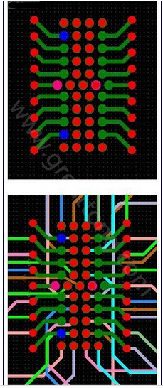焊盤內過孔用于內部，而外部引腳在0.5mm柵格上扇出-深圳宏力捷