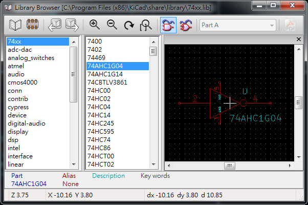  library 包含多個component (schematics symbol)。